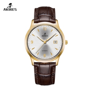 Akires orologio da polso meccanico Vintage retrò di alta qualità 5 BAR Design semplice in vetro zaffiro analogico in pelle giapponese MIYOTA - Product Image 1