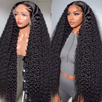 Rambut Asli Vietnam Mentah Alami, Wig HD Lace Full Frontal Tanpa Lem, Kutikula Tertata Rapi, 100% Rambut Manusia, Wig Keriting Burma untuk Wanita