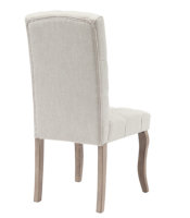 Chaise de salle à manger moderne à dossier capitonné, tissu en lin, meubles de table en bois, salon, cuisine, entrée, restaurant, matériau métallique durable
