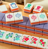 Mahjong Ultra Premium Deluxe, jeu de tuiles de mahjong en acrylique violet de 160 pièces, style américain, pour le divertissement à domicile, jeu familial