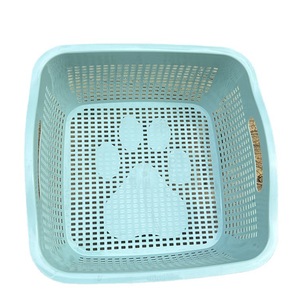 Plastic Cat Paw Storage <b>Baskets</b> <b>Square</b> Hollow With Handles For Home Kitchen Neatening Mixed Colors PP Material - Product Image 5