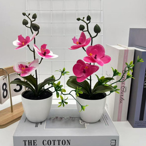 Orquídea Phalaenopsis Artificial Paulon de 27 cm de Altura en Maceta Blanca, Decoración para el Hogar, Accesorio para Bodas - Product Image 1