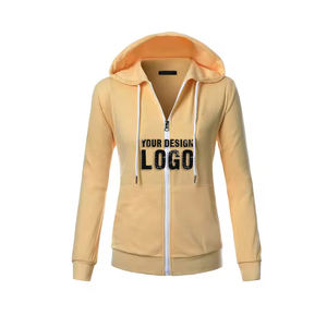 Cardigan à capuche pour femme, style décontracté, à cordon de serrage, fermeture éclair intégrale, coupe ajustée, couleur unie, manches longues, vente en gros OEM - Product Image 4