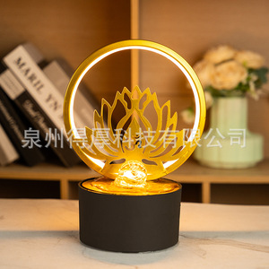 Statue de Bouddha avec fontaine à eau et lumière LED, décoration de bureau pour la maison, le bureau ou l'entrée - Product Image 2