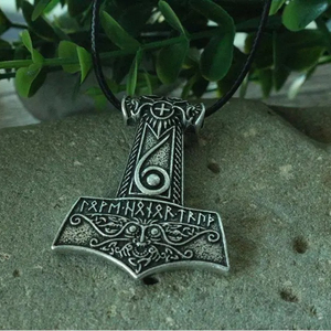 Viking men necklace <strong>Mjolnir</strong> <strong>pendant</strong> Thor's hammer Norse God jewelry Maxine Miller runes Wiccan <strong>pendant</strong> - Product Image 5