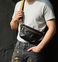 Fabricant Sac banane artisanal en cuir à pochette détachable pour une utilisation polyvalente Rangement de voyage Événements sportifs Transport quotidien