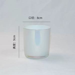 Venta al por mayor de lujo iridiscente vidrio vela tarros tapa cajas logotipo personalizado vacío 10oz 12oz 14oz Arco Iris transparente cilindro embalaje de lujo - Product Image 6