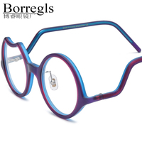 Monture de lunettes Borregls en acétate mat pour femme, nouvelle collection 2026, lunettes de vue rétro irrégulières de haute qualité, monture optique homme 19285