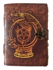 Cuaderno de Cuero con Estampado de Pentagrama, Encuadernado, Cuadernos de Cuero Únicos, Logotipo Personalizado, Papel Ecológico, Cierre con Candado para Viajes - Product Image 4