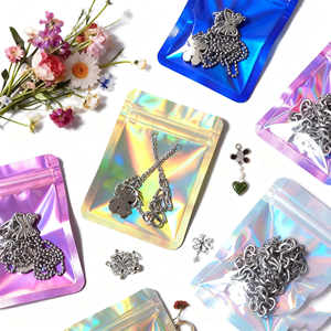 Richiudibile ologramma trasparente Mylar cerniera sacchetti di caramelle a prova di odore bustina olografica <span class=keywords><strong>3</strong></span> sacchetti di tenuta a tre lati - Product Image 2