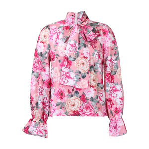 E0110ME21 Bestseller stampa floreale con colletto basso a manica lunga <span class=keywords><strong>blusa</strong></span> e camicie da <span class=keywords><strong>donna</strong></span> alla moda - Product Image 4