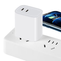 Chargeur rapide 65W GaN double port PD 3.0 pour téléphone, 2 ports Type-C pour écouteurs, montres connectées, téléphones portables, ordinateurs portables – Vente directe usine OEM