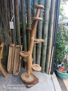 Vente en gros de chat mignon condo meubles en bois de pin Kratzbaum griffoir Cattree arbre tour maison cadre d'escalade - Product Image 6