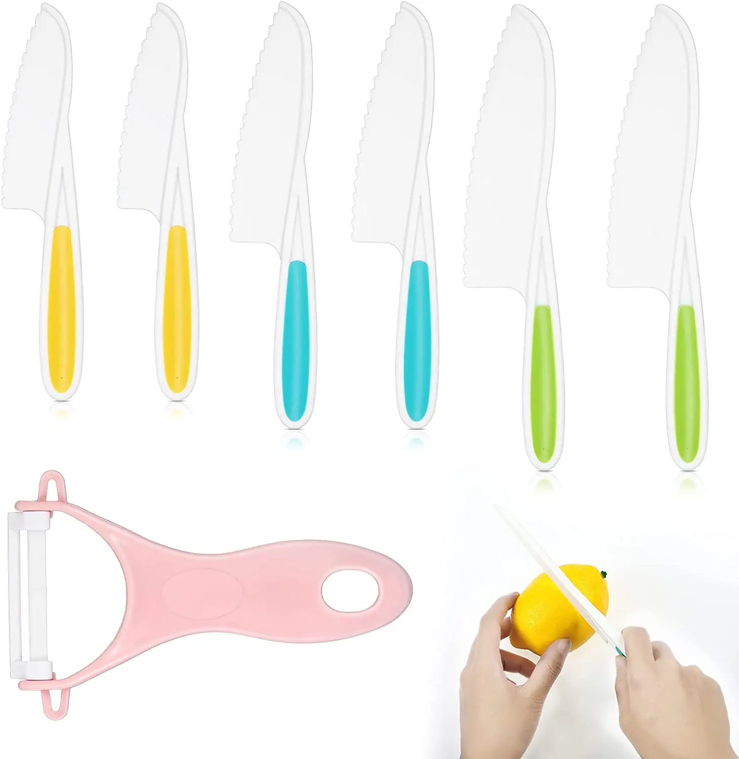 Coltello da frutta in Nylon coltello sicuro per bambini per utensili da cucina verdura torta lattuga pane plastica coltello da cucina per bambini