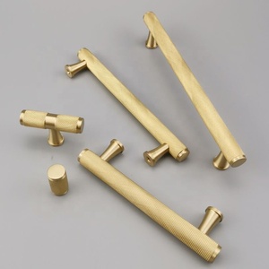 14mm Bar T Shape Wardrobe <strong>Cupboard</strong> Satin Solid Brass Knurled <strong>Handle</strong> Knobs Kitchen Bedroom <strong>Copper</strong> Cabinet Door Pull <strong>Handles</strong> - Product Image 1