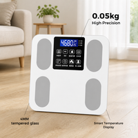 Báscula Inteligente de Grasa Corporal con Bluetooth, Sincronización con Aplicación Móvil, Android iOS, Seguimiento Inalámbrico de Datos, Registro de Historial, Monitoreo en la Nube, Actualización