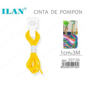 ริบบิ้นอิลัน ปอมปอม 1 ซม.x3 ม. สีเหลือง สำหรับงานประดิษฐ์ - Product Image 1