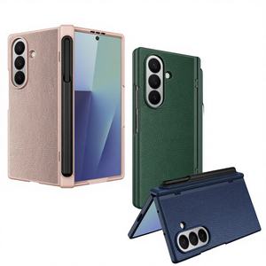 Funda <span class=keywords><strong>para</strong></span> <span class=keywords><strong>Samsung</strong></span> Galaxy Z Fold 6/7 con textura <span class=keywords><strong>de</strong></span> lichi, PC+PU, protección completa <span class=keywords><strong>de</strong></span> la bisagra, con hebilla <span class=keywords><strong>de</strong></span> TPU, ranura <span class=keywords><strong>para</strong></span> S Pen y protector <span class=keywords><strong>de</strong></span> pantalla - Product Image 2