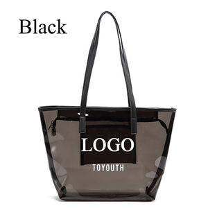 Hot sell Multi-color customization large clear tote bag beach bag plastic lady pvc handbag