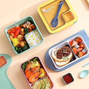 حاوية تخزين طعام جديدة صديقة للميكروويف محمولة مع ملعقة وعيدان الطعام - Product Image 3