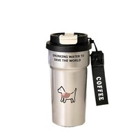 Gobelet isotherme portable en acier inoxydable 316, style chaton, pour femmes et hommes, isolation sous vide, maintien thermique 6-12 heures, design élégant