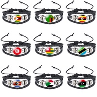 Bracelet tressé personnalisé motif Capo-Vert en fil ciré, ajustable avec cordon, souvenir culturel patriotique, bijou pour fan, cadeau