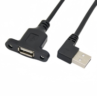 Câble d'extension USB 2.0 3.0 a mâle vers femelle à montage sur panneau à angle droit de 90 degrés, charge rapide 5 Gbps pour ordinateur