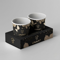 Support à gobelets en papier personnalisé pour 2/4 tasses de café, plateau de transport pour boissons chaudes, emballage en papier pour boissons