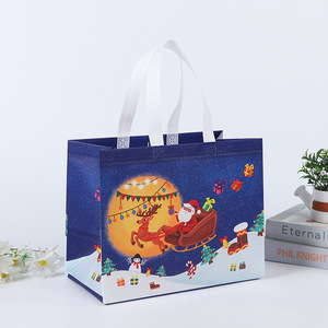 Vente chaude Festival Promotionnel Pliant Petit Stratifié <span class=keywords><strong>Pp</strong></span> Non Tissé Réutilisable Noël Fourre-Tout Shopping Cadeau Sac - Product Image 5