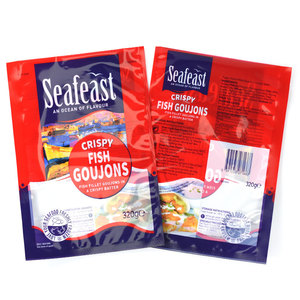 Custom Printed <strong>Vacuum</strong> Fish Chicken Frozen Food Packaging 3 Side <strong>Seal</strong> Plastic <strong>Bags</strong> with Logos - Product Image 2