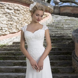 Wedding Dress Mermaid Style Sweetheart Neckline <b>Lace</b> <b>White</b> Full Length - Product Image 3