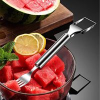 Mandoline professionnelle multifonctionnelle à double extrémité, coupe-fruits, coupe-pastèque, trancheuse, manche en acier inoxydable, outil facile à nettoyer