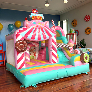 Castillo Inflable Candy Wonderful Land 100% PVC con Tobogán, Combo <span class=keywords><strong>de</strong></span> Tobogán Inflable <span class=keywords><strong>para</strong></span> Exteriores, Castillo con Tobogán <span class=keywords><strong>para</strong></span> Fiestas <span class=keywords><strong>de</strong></span> Niñas - Product Image 4