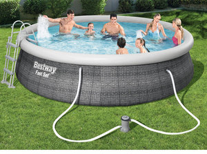 <span class=keywords><strong>Piscine</strong></span> hors sol gonflable <span class=keywords><strong>Bestway</strong></span> 57372 <span class=keywords><strong>Fast</strong></span> <span class=keywords><strong>Set</strong></span> 4,57 m x 1,07 m en PVC pour familles et enfants - Product Image 2