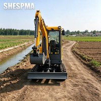 Mini-excavatrice sur chenilles de 1 à 2,5 tonnes, longueur 3,9 m, pour la construction de maisons, l'excavation et le terrassement des fondations