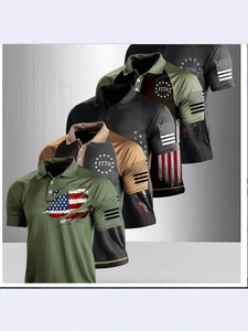 Chemises de golf pour hommes, décontractées, pour le travail, tricotées, à manches courtes, séchage rapide, respirantes, anti-humidité, 3 boutons, côtelées - Product Image 5