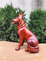 Meilleures ventes : Sculptures rustiques de scène montagneuse, Totem tribal en forme de loup-chien, en bois d'ironwood africain, pour mobilier de maison et salon