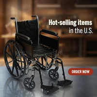 Fauteuil roulant manuel en acier durable avec finition thermolaquée, pliable et portable, capacité de 300 lb/136 kg, garantie de 3 ans pour une longue durée de vie