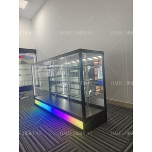 Tùy chỉnh kính cường lực truy cập dưới đầy màu sắc dẫn ánh sáng Hộp Tùy chỉnh Showcase khói cửa hàng hiển thị giới thiệu cho khói cửa hàng - Product Image 3