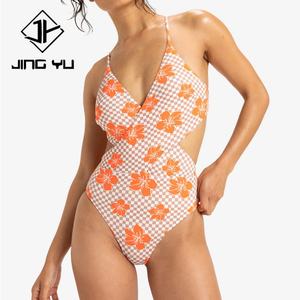 Traje de Baño de una Pieza con Estampado a Cuadros Elegante Personalizado por el Fabricante, Traje de Baño de una Pieza de Nailon Reciclado de Alta Calidad - Product Image 1