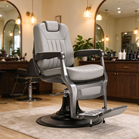 Vintage Roter Friseurstuhl Schwerlast-Hydraulik-Friseurstuhl Verstellbarer Barbierstuhl für Herren Friseursalon-Ausstattung