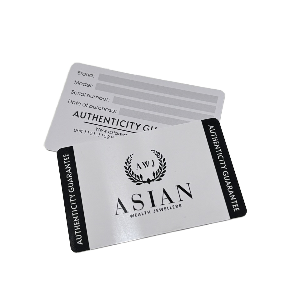 Factory Price Fast Printing Custom logo Standard Glossy Plastic Warranty Card Certificate Authenticity Card