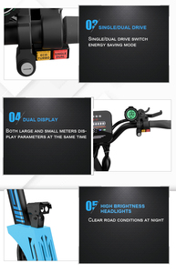 สกู๊ตเตอร์ไฟฟ้ารุ่นใหม่ 60V27Ah ความเร็วสูงสุด 65 กม./ชม. 75 กม./ชม. มอเตอร์คู่ 5600w สกู๊ตเตอร์ไฟฟ้าแบบพับได้สองล้อ - Product Image 6