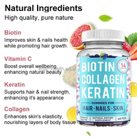 Gummies de Collagène Végétalien OEM, Vitamines, Biotine, Collagène et Kératine, Suppléments pour Cheveux, Peau et Ongles