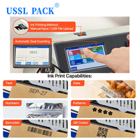 Scelleuse à bande horizontale continue PM1800 avec fonction de codage par encre pour sachets en plastique de snacks, machine de scellage thermique automatique pour magasins d'alimentation