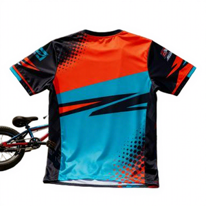 เสื้อเจอร์ซีย์ BMX แขนสั้นสำหรับผู้ชาย ผ้าโพลีเอสเตอร์ระบายอากาศ พิมพ์ลายแบบซับลิเมชั่น สำหรับแข่งขัน - Product Image 2