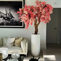 Dernier Bonsaï Artificiel Fleur de Cerisier Rose Blanc Personnalisable Tendance pour Décoration Intérieure Maison, TikTok YouTube Instagram