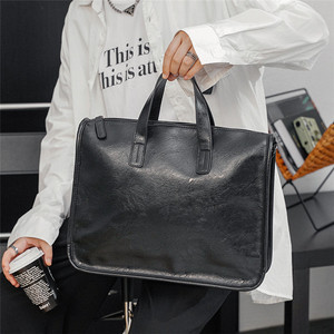 Wholesale Custom PU Leather <strong>Briefcase</strong> for Men Laptop Bag Shoulder Messenger Bag Business Office Laptop Bag Brand Logo - Product Image 2
