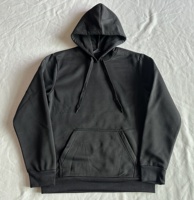 Sudadera con Capucha Negra de Corte Regular y Largo Estándar, Diseño Bordado, Felpa Sólida de Poliéster y Algodón para Hombre, Invierno, ODM
