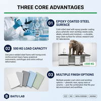 Table de laboratoire résistante aux produits chimiques, fabrication ODM, avec plan de travail en résine phénolique, entièrement en acier, pour laboratoire chimique.